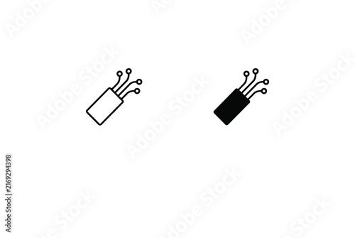 Fiber optic cable icon two variations on a white background