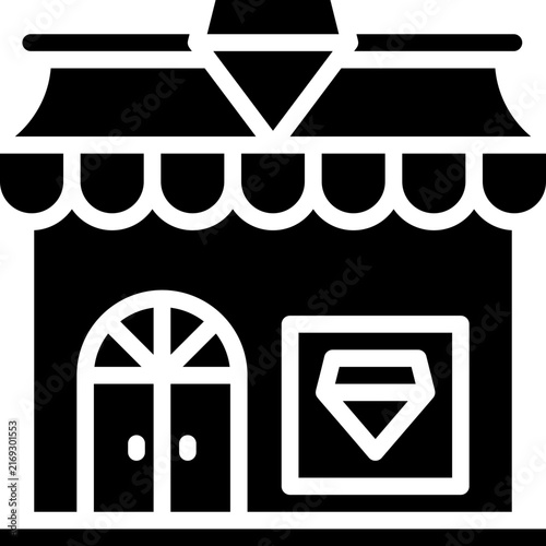 Jewellery Shop Icon for Gold Rings Necklaces Gems  Accessories