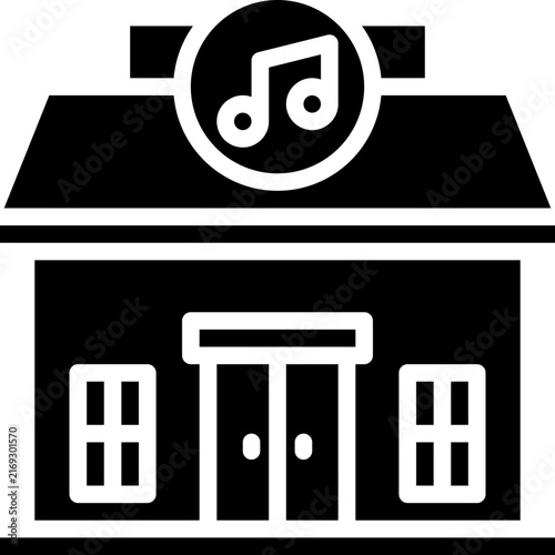Music Store Icon for Instruments Vinyl Guitar  Melodies
