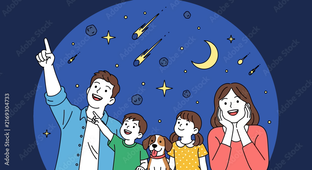 Naklejka premium Vector illustration of a joyful family with parents and children smiling together in a clean, modern flat design style on a white background, perfect for lifestyle and domestic themes.