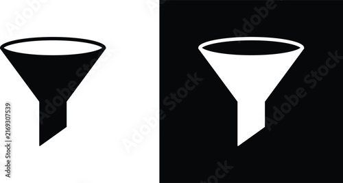 Foto filter funnel icon set