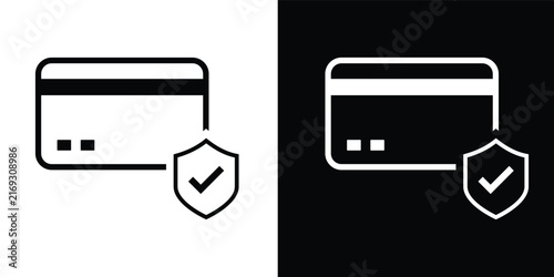 Obraz na plátně secure online payment credit card icon set