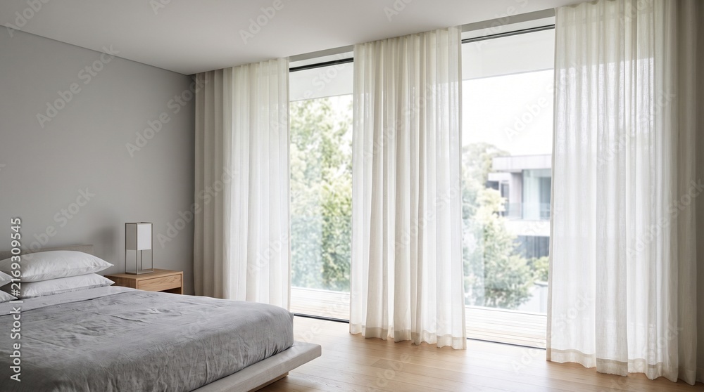 Fototapeta premium Hidden Curtain Rods _in_ Bedroom