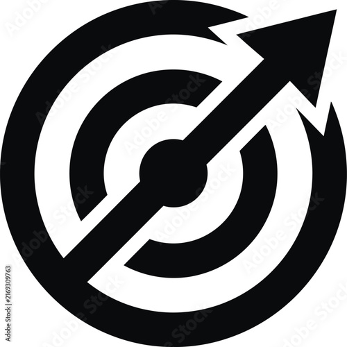 target with arrow hitting bullseye success icon
