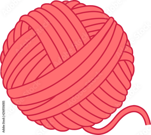Pink Yarn Ball Flat