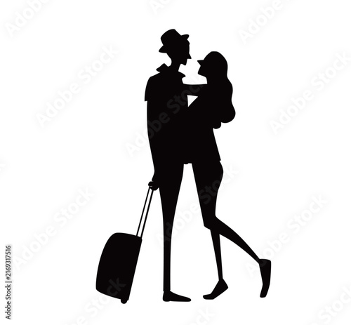 人物シルエット：旅行