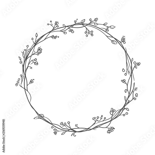 A delicate floral wreath made of twining vines