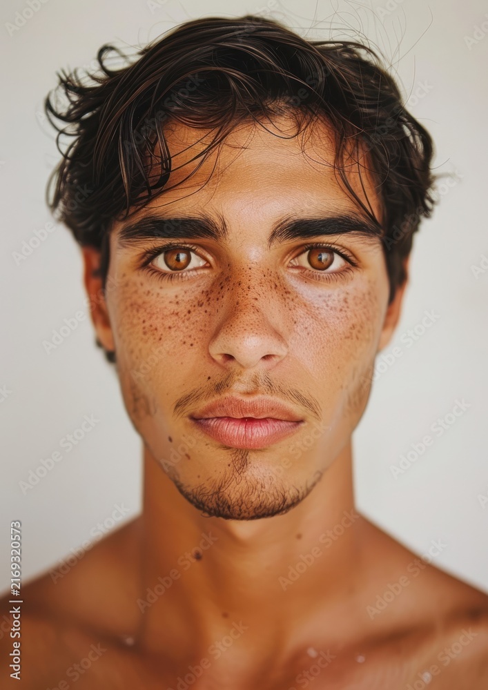Naklejka premium Brazilian men photo face photography.