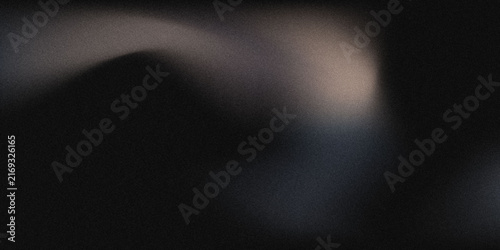 Fotografía Dark black abstract smoky background with soft gray and warm beige haze, diffuse