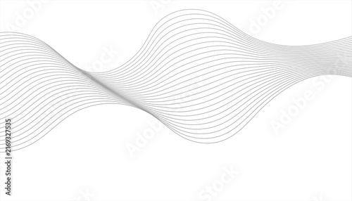 Abstract flowing lines and dots on gray background