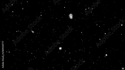 realistic snowflake, falling snowflake particles with realistic Christmas snowfall effect. holiday overlay for video editing. seamless 4k loop animation. abstract Christmas holiday effect