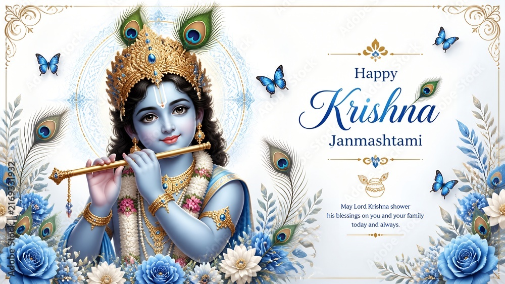 Naklejka premium janmastami background