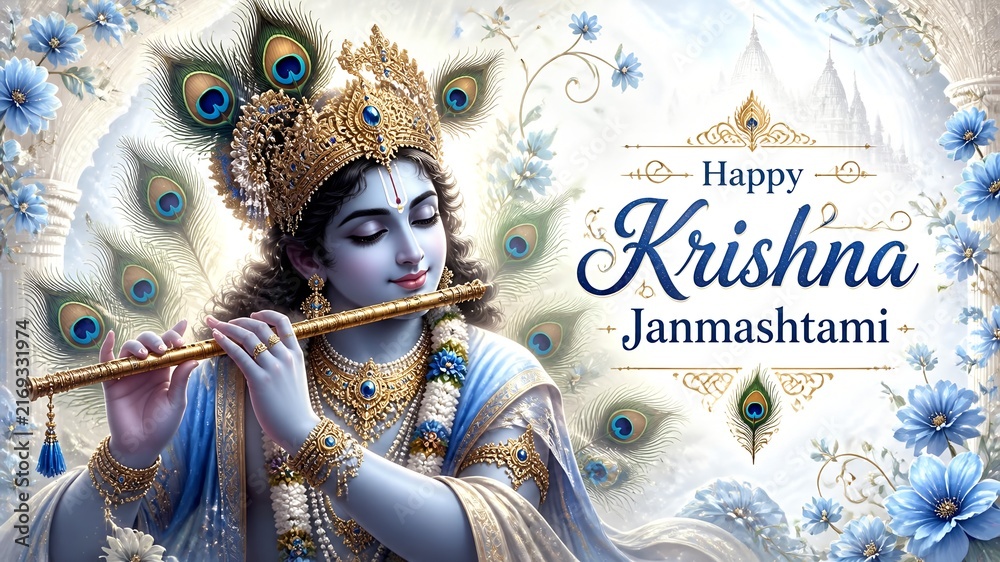 Naklejka premium janmastami background