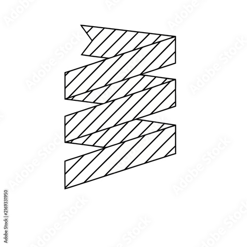 Ribbon Banner with Diagonal Stripes