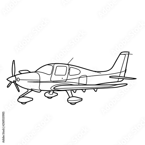 Single engine airplane outline