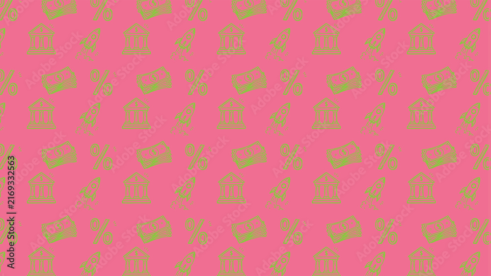 Fototapeta premium finance stock market trading vector doodle pattern 
