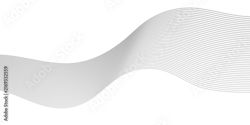 Black and White Abstract Wave Background with Flowing Curves and Lines Modern Vector Design for Wallpaper, Business, Digital Art, Decoration, and Creative Template Projects
