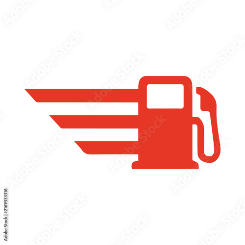 Modern Fuel Station Logo with Dynamic Gasoline Pump and Speed Lines for Energy Automotive Transportation and Service Branding