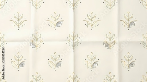 Stylish minimalist surface design showcasing intricate leaf patterns on a gentle cream backdrop