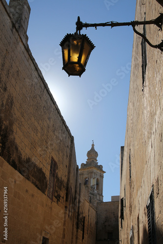 Medieval alley in the historic city of Mdina, Malta  