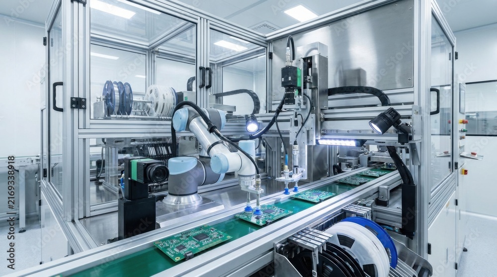 Fototapeta premium Automated Precision Circuit Board Assembly