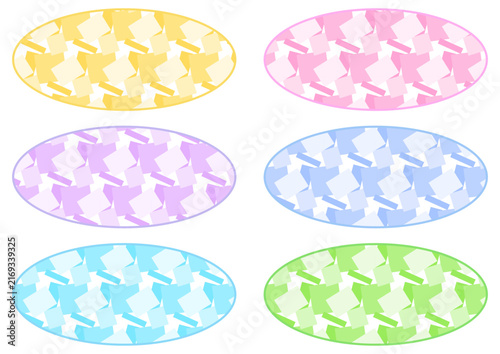 Pastel Oval Geometric Mosaic Set　28