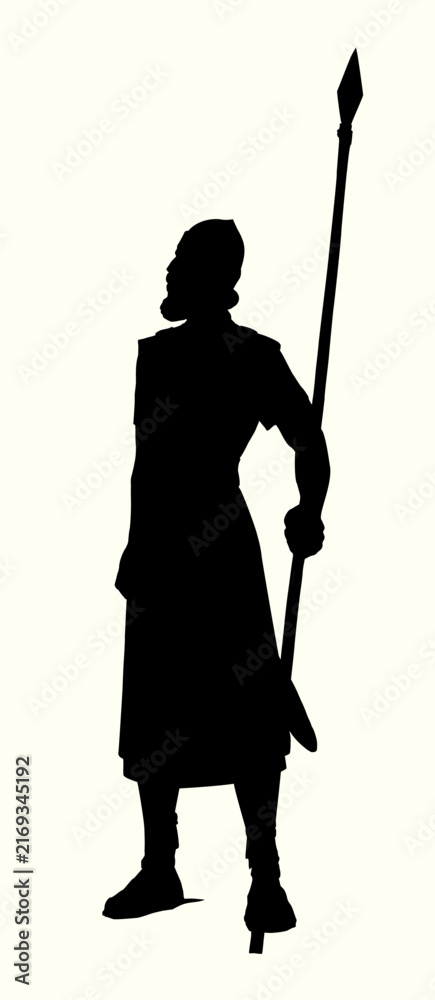 Naklejka premium Vector illustration of a man with a spear.