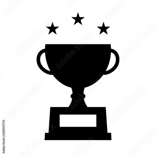 星付き優勝トロフィーのシルエットアイコン