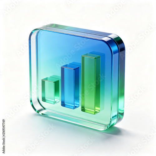 Transparent business growth bar chart icon