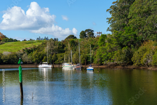  Yachts moored in Kerikeri inlet.