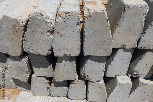 Cuadro en lienzo Concrete kerbstones are precast concrete elements that serve to lock the edge structure of the road in place