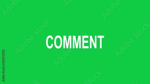 Like Share Comment Text Animation, Social Media Engagement Graphic, Rotating Typography Reveal, YouTube Overlay, Transparent Alpha, 4K
