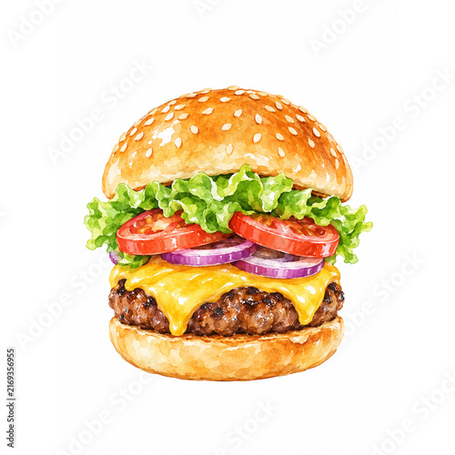 hamburger on a white background