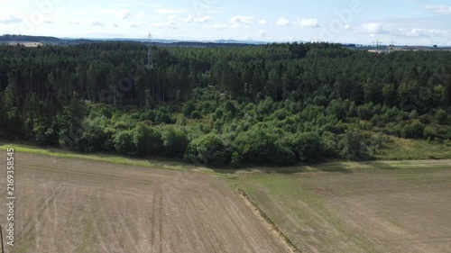 Drone Orbit Around Young Regenerating Woodland with Mature Forest Behind