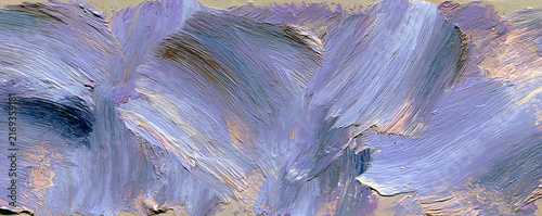 Purple and Blue Abstract Impasto Oil Painting Texture Background Banner