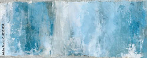 Textured abstract art background with a blend of serene blues and whites, capturing fluid movement and artistic expression