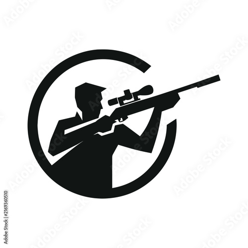 Sniper Soldier Silhouette – Military Marksman with Rifle