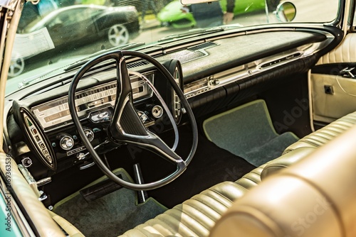 Canvas Print Classic American Car Interior