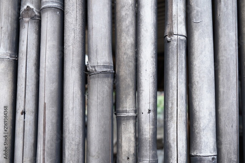 Vertical bamboo fence texture background, natural wooden wall pattern for interior design.