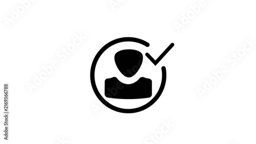 User Profile Verification and Account Approval Outline Icon