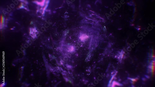 Abstract representation of cosmic nebula with vibrant purple and pink hues.