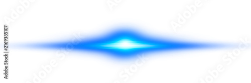 Horizontal Rays of blue light on transparent background.Laser beams png.	
