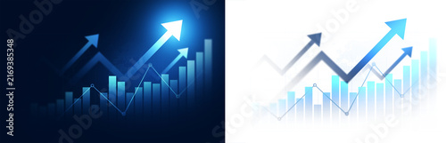 Transparent collage of stock market investment trading graph growth.Investment finance chart,stock market business and exchange financial growth graph.	
