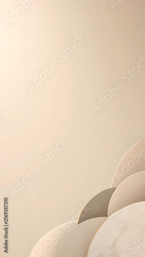 Vintage Background with Abstract White Circles and Retro Geometric Pattern for Minimalist Design and Creative Layouts