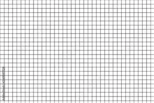 A minimalist black and white grid pattern featuring intersecting horizontal and vertical lines on a clean white background surface