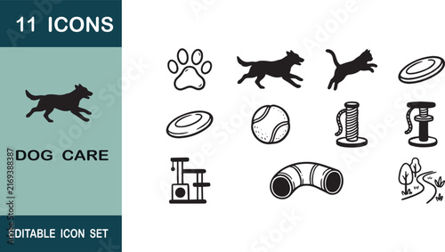 Pet Activity Icon Set In Hand Drawn Doodle Style With Dog Cat Toys And Agility Equipment