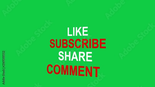 Like Subscribe Share Comment Text Animation, Social Media Engagement Typography, Camera Rotation Reveal, Dynamic Call to Action Graphic, Transparent Alpha, 4K