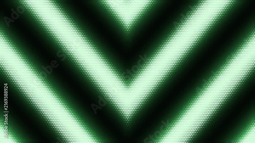 Glowing Green Chevron V Shape LED Dot Matrix Background - Abstract Arrow Arrowhead Scrolling Motion Graphic Background 