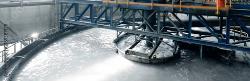 Konstfotografi Process of obtaining magnetite concentrate from iron ore at processing plant, Fl