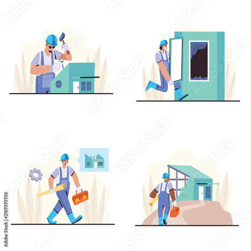 Home Repair Maintenance and Handyman Service Illustration Set